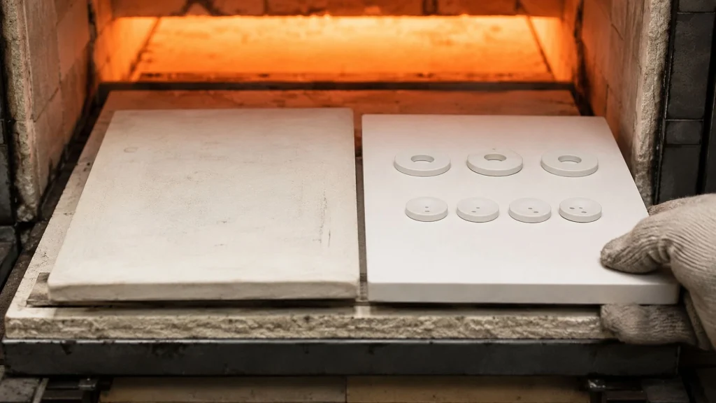 High-purity alumina ceramic plates in precision insulation and high-temperature furnace support applications showing grade-differentiated service environments