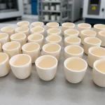 Cylindrical alumina crucibles used as one option in crucible shape selection