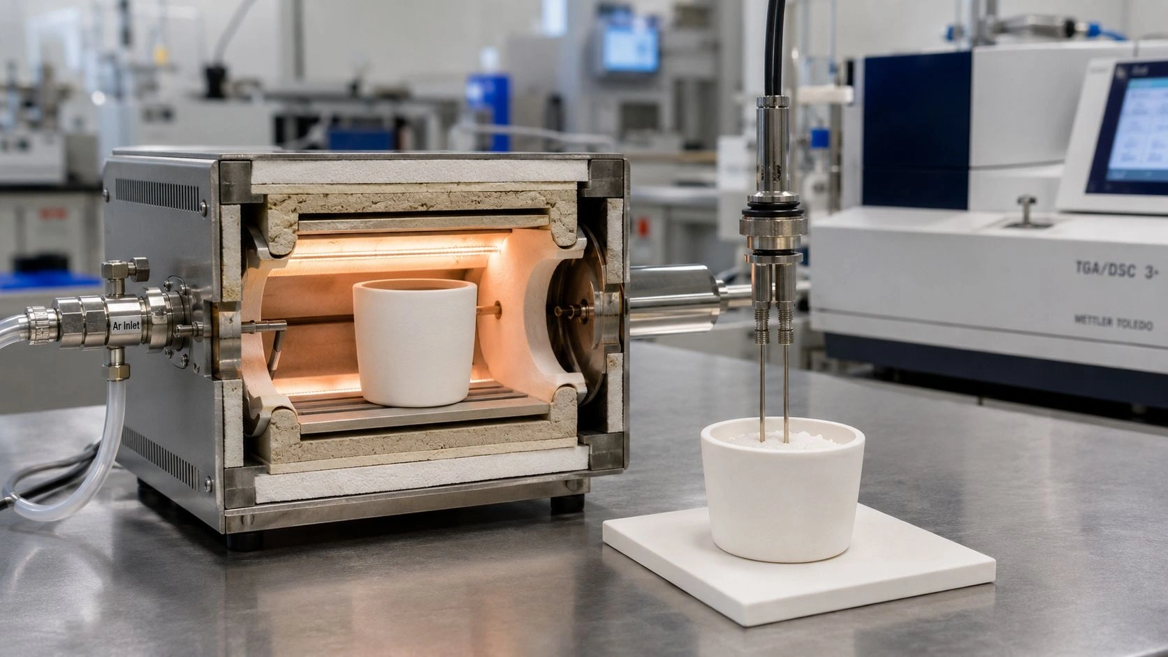 BN boron nitride crucible nuclear material research molten salt thermal analysis controlled atmosphere graphite isolation PBN liner specification