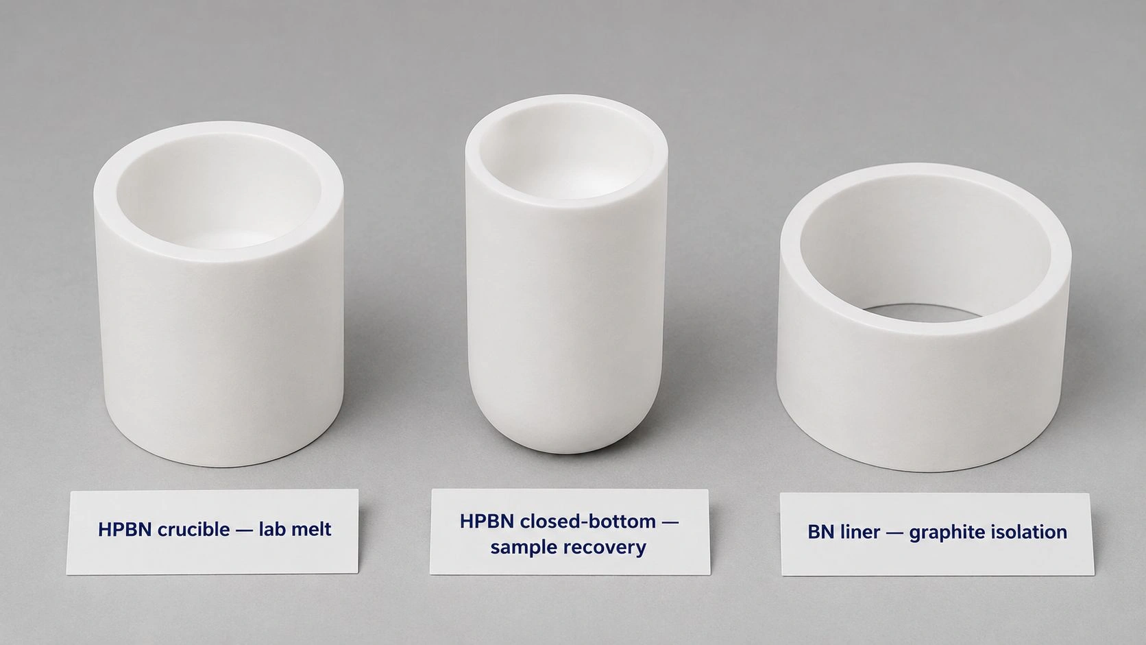 HPBN crucible closed-bottom BN crucible BN liner graphite isolation superalloy sample preparation lab melt sample recovery product photo