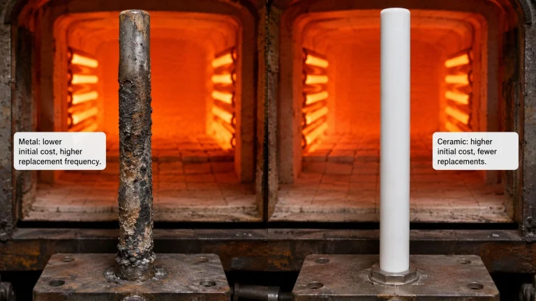 ceramic vs metal furnace components total cost of ownership TCO replacement downtime oxidation creep maintenance energy loss annualized cost comparison