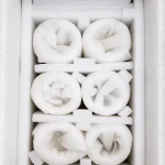 Small alumina crucibles packed with foam for export shipping
