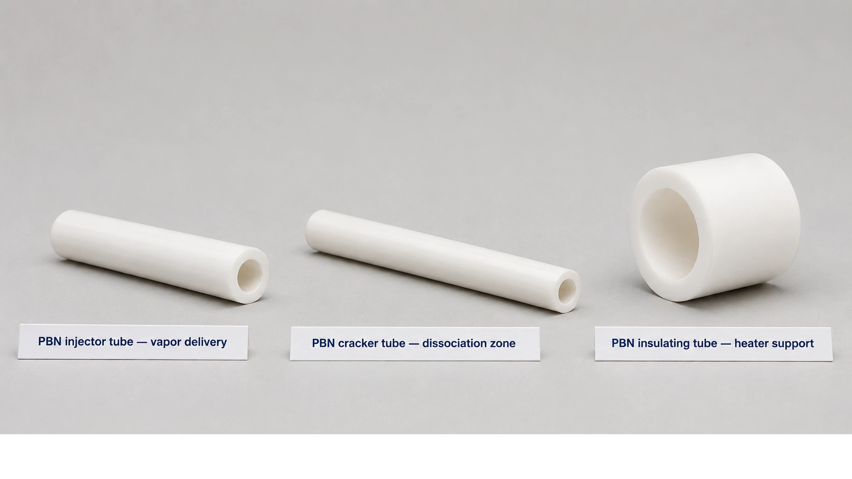 PBN injector tube cracker tube insulating tube MBE effusion cell vapor delivery dissociation zone heater support product photo