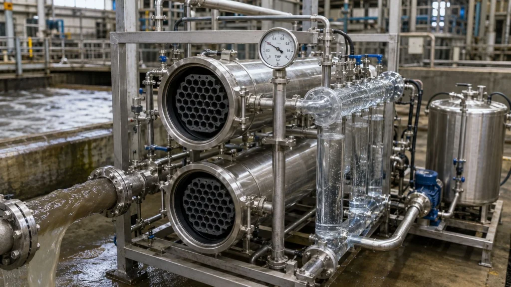 SiC membrane filtration industrial wastewater advantages silicon carbide ceramic membrane hydrophilicity fouling flux recovery oil grease suspended solids chemical cleaning