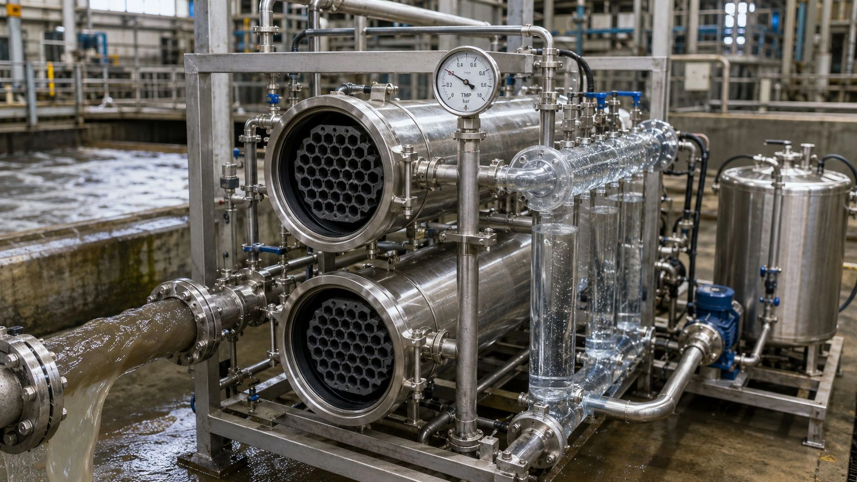 SiC membrane filtration industrial wastewater advantages silicon carbide ceramic membrane hydrophilicity fouling flux recovery oil grease suspended solids chemical cleaning