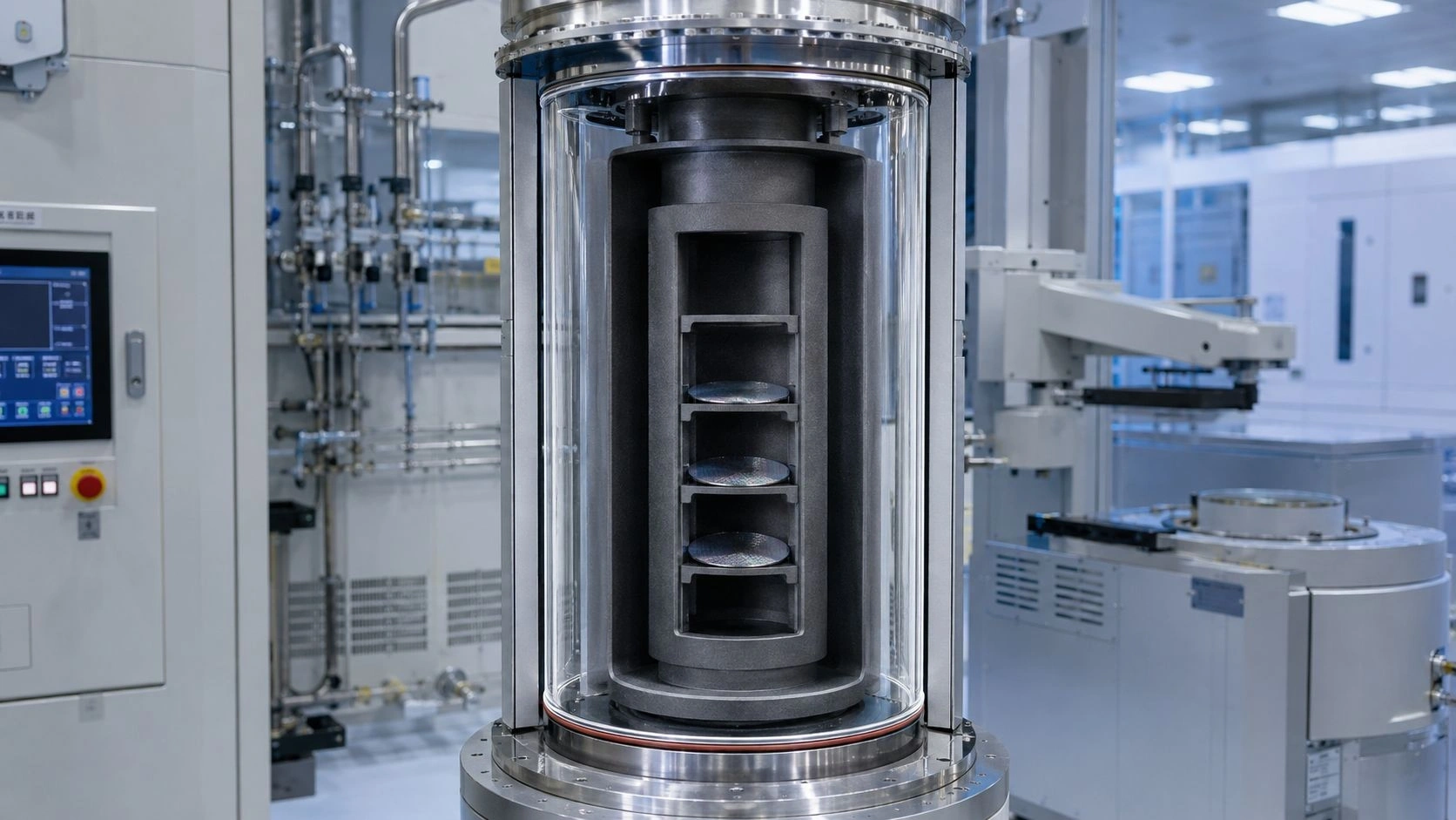 SiC tube semiconductor vertical diffusion furnace CVD-SiC liner wafer boat paddle process tube quartz replacement purity coating particle control