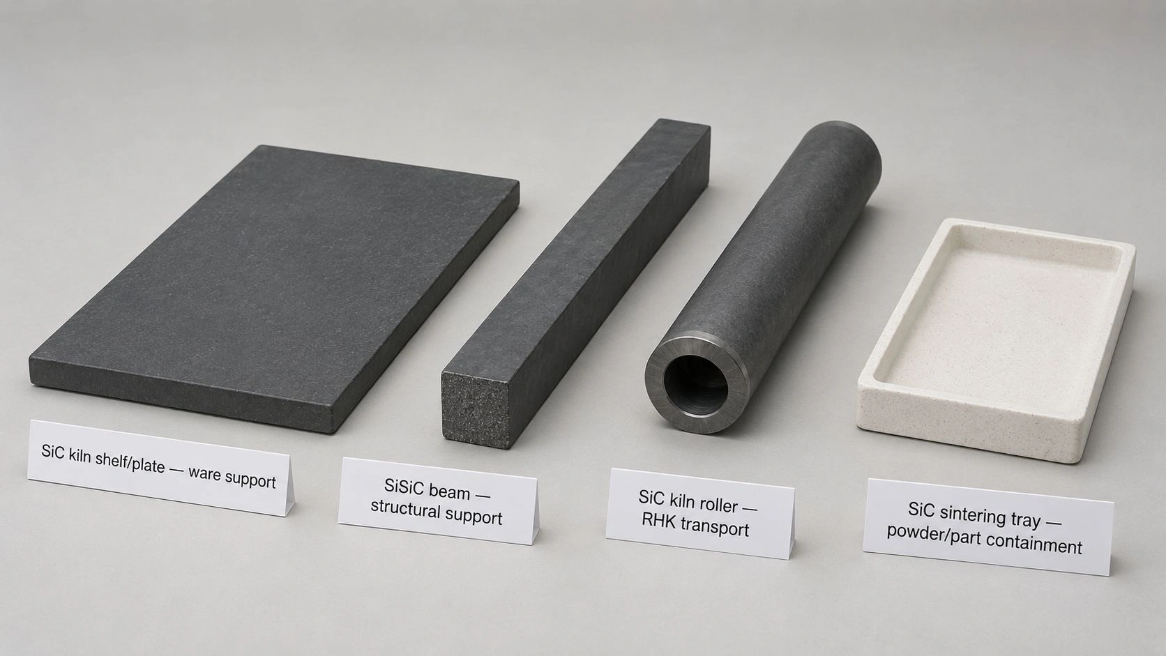 SiC kiln furniture forms shelf plate SiSiC beam kiln roller and sintering tray product photo