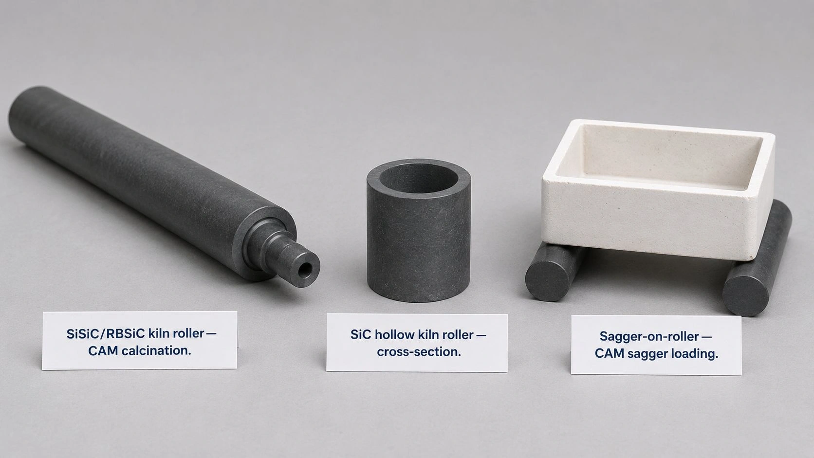 SiSiC RBSiC silicon carbide kiln roller hollow cross-section and CAM sagger loading product photo