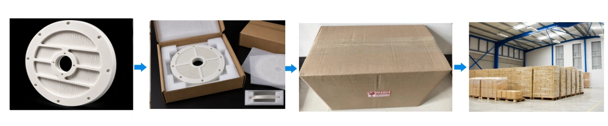 Zirconia ceramic separator screen protected with foam packaging for shipment