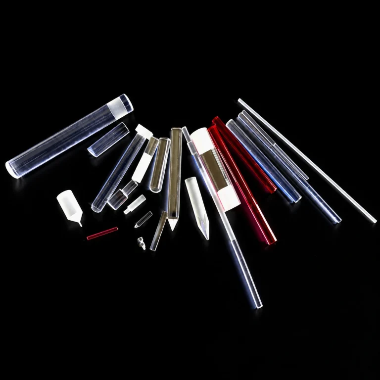 Custom finished sapphire rods with polished surfaces and end features