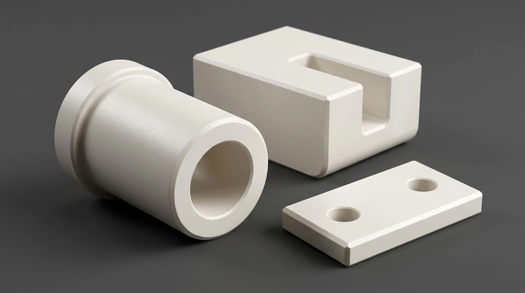 Ceramic components with holes, slots, and stepped features