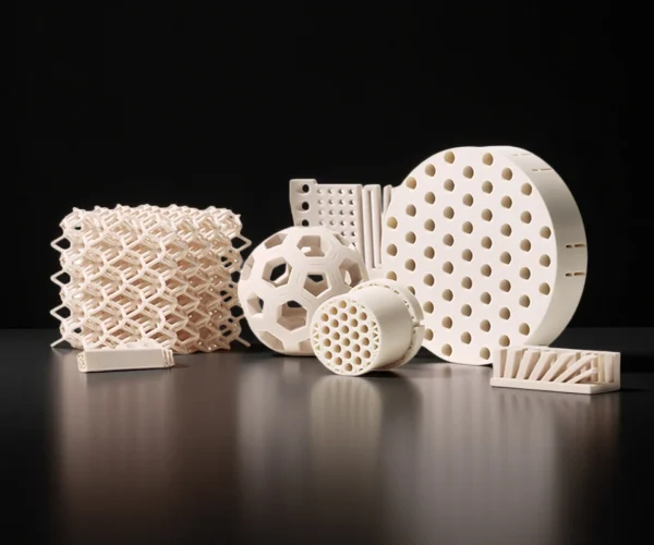 3D printed ceramic parts with complex geometries for industrial use
