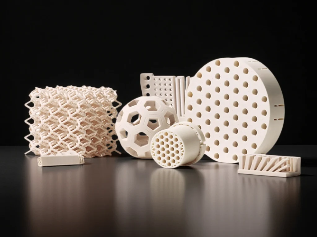 3D printed ceramic parts with complex geometries for industrial use