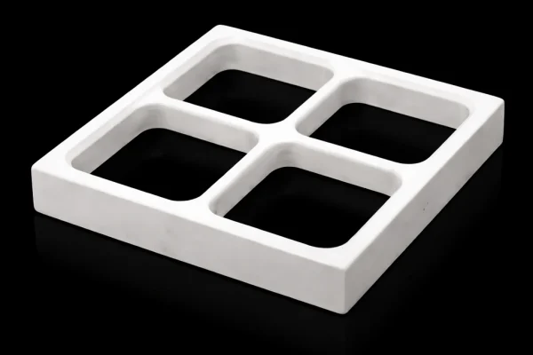4-sided ceramic square gauge with multiple reference faces for repeat setups
