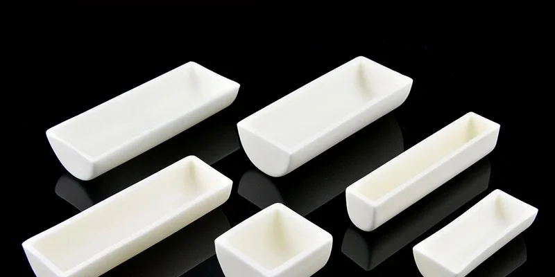 round bottomed boat alumina crucible with curved interior radius