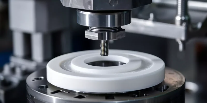 Alumina ceramic disc and ring components operating as wear interfaces inside a dynamic grinding and dispersion system