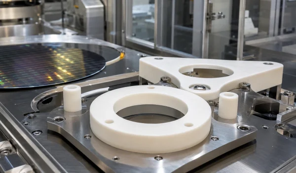 Alumina ceramic insulating ring and wafer-support components in semiconductor handling equipment