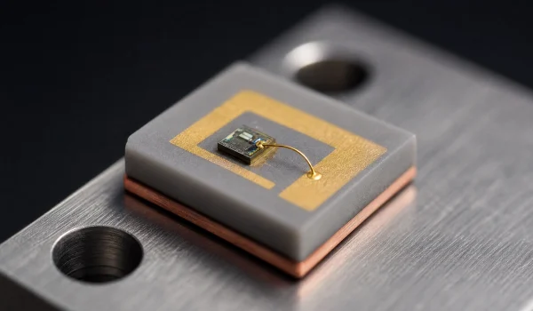 Aluminum nitride ceramic submount carrying an LED die for heat dissipation