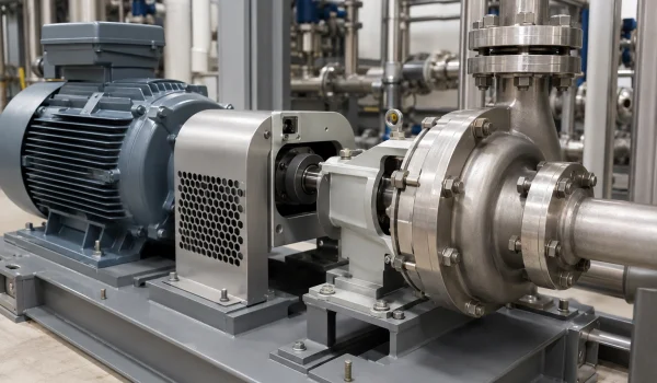 Chemical process pump using silicon nitride ceramic bearings; bearing may be internal.
