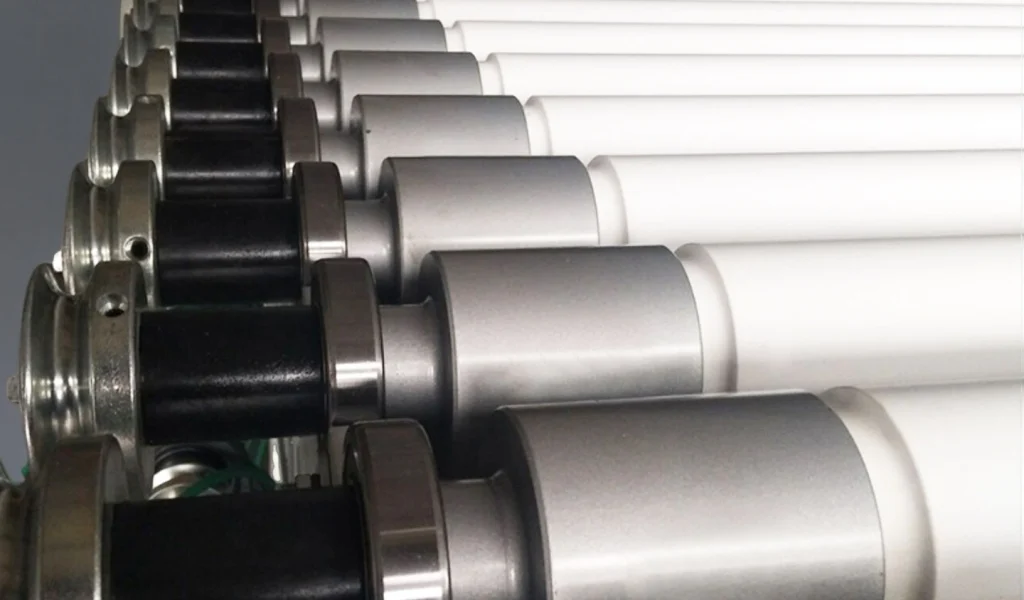 close view of quartz ceramic roller with machined end details for drive system