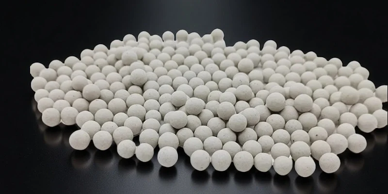 Annotated drawing showing alumina ball diameter