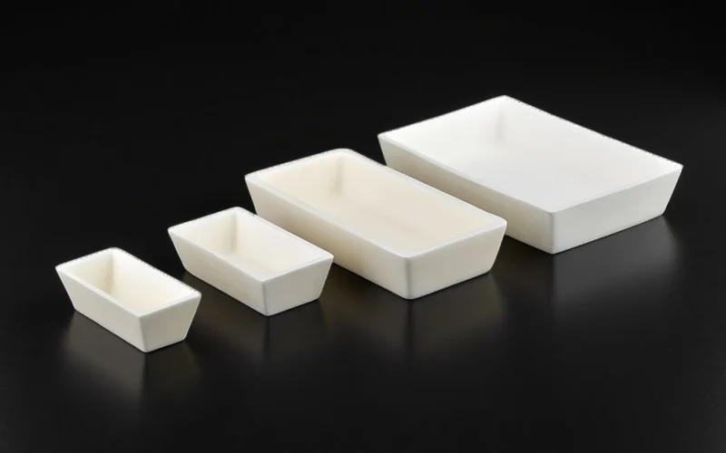 High Temperature Resistance Trapezoid Alumina Crucibles & Boats