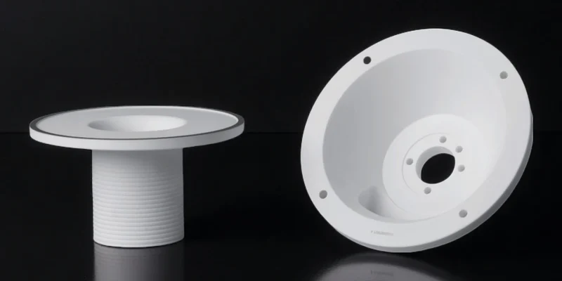 Cross-sectional view of metallized ceramic insulator for high voltage