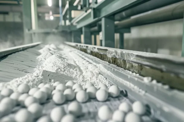 Industrial powder milling with white zirconia ceramic grinding media