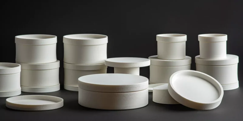 Lidded Alumina Crucible with Flat Domed Lid Design Gap-Free Dimensional Control