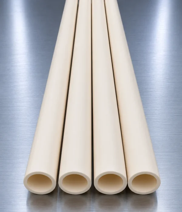 Open-end alumina ceramic tubes with round bore profiles