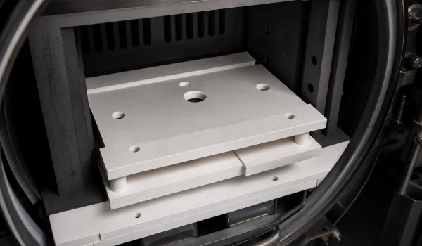 Machined boron nitride insulation plates and setters in a vacuum furnace hot zone