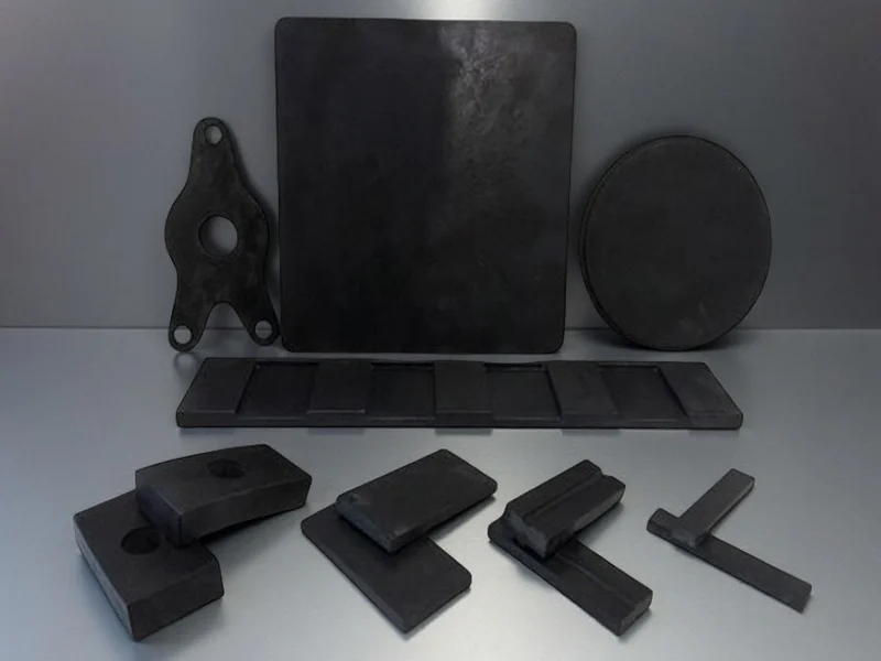 Silicon carbide plates stacked — kiln shelf, setter and structural plates by ADCERAX