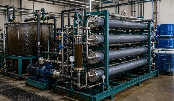 Packaged silicon carbide tubular crossflow skid treating industrial wastewater1