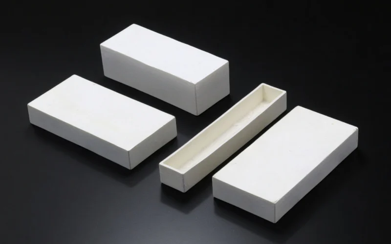 High-purity zirconia crucible rectangular shape for lab furnace
