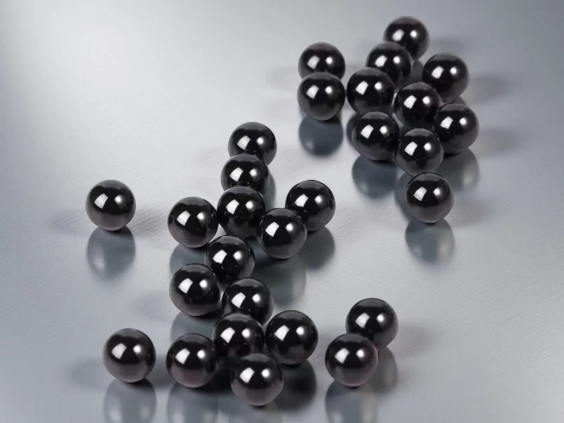 Silicon carbide (SiC) balls for bearings, grinding media and valves — polished black ceramic spheres, ADCERAX