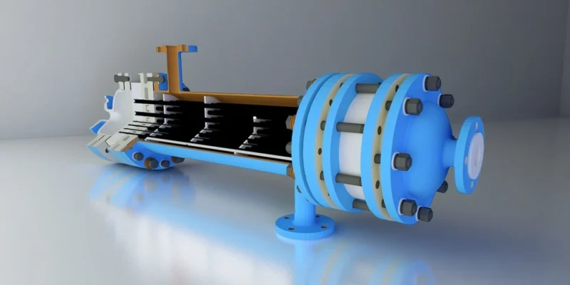 Installed silicon carbide heat exchanger in industrial gas system