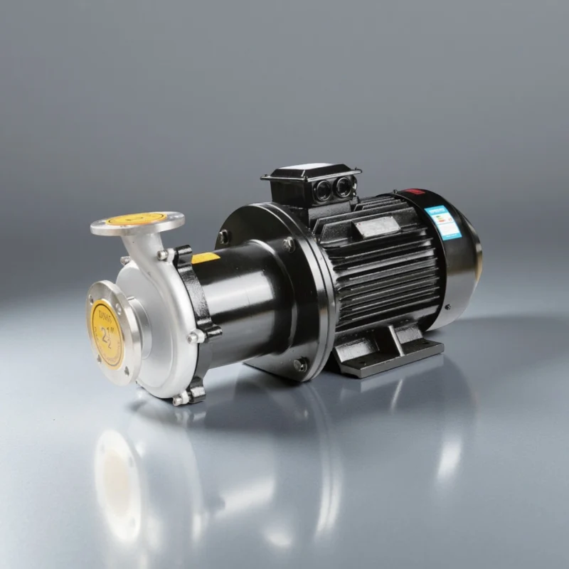 Front view of custom silicon carbide pump with ceramic shaft