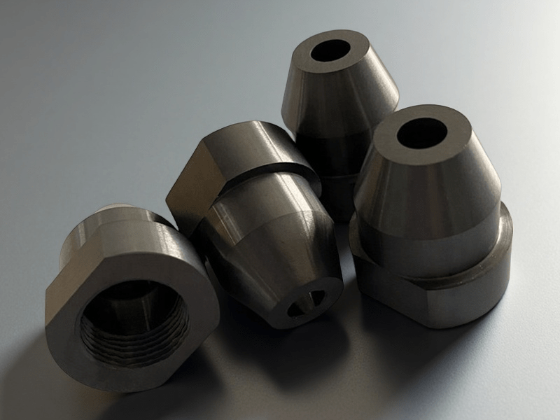 Custom silicon nitride nozzle with precision Si3N4 bore