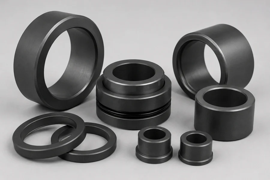 Silicon carbide seal faces, sleeves and bearings for water and desalination pumps