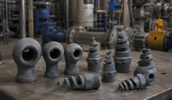 Silicon carbide spray nozzles in an FGD absorber spray tower