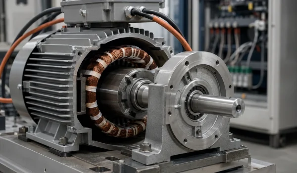 VFD electric motor using silicon nitride ceramic bearings; bearing may be internal to the motor.