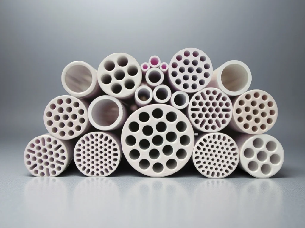 Front view of zirconia ceramic membrane filter tube with 19mm OD