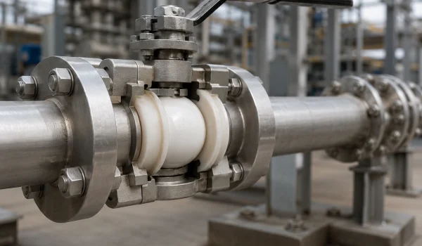 Zirconia ceramic ball valve for corrosion-resistant flow control in chemical and petrochemical lines.