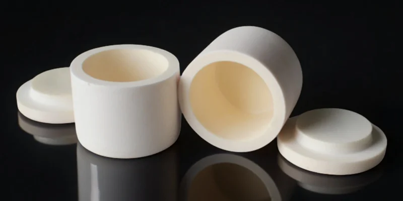 alumina grinding jar with sealed lid side view