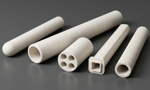 Open-ended, closed-end, multi-bore, custom-profile and porous alumina ceramic tubes arranged as a physical product family