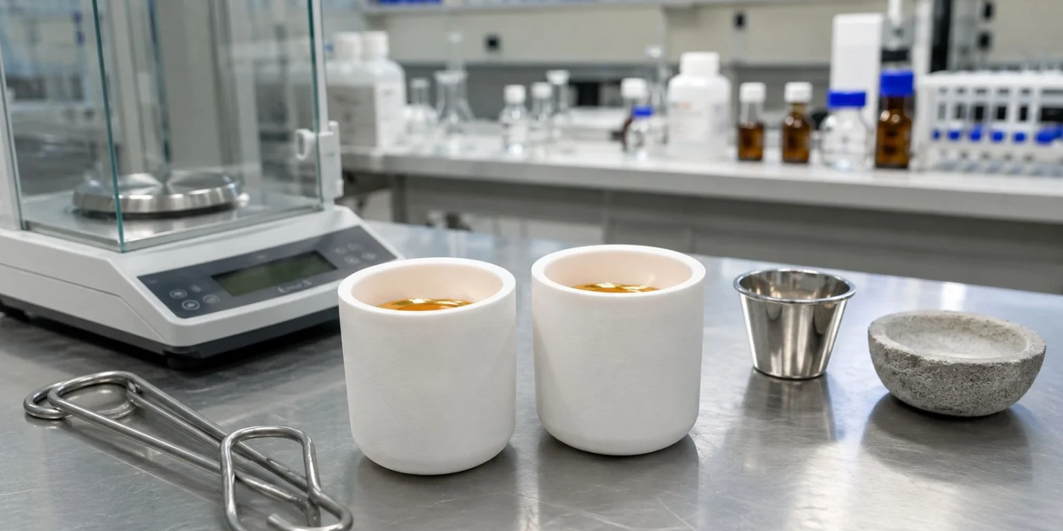 BN boron nitride crucible precious metal gold silver palladium recovery laboratory clean melting low contamination