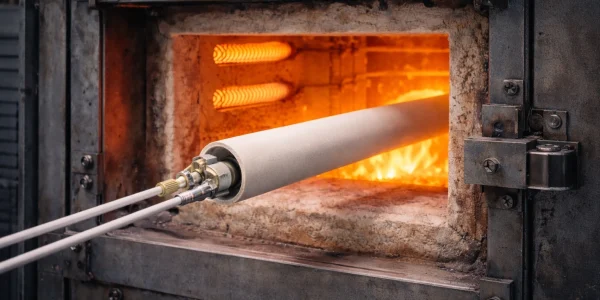 ceramic thermocouple protection tube in lab