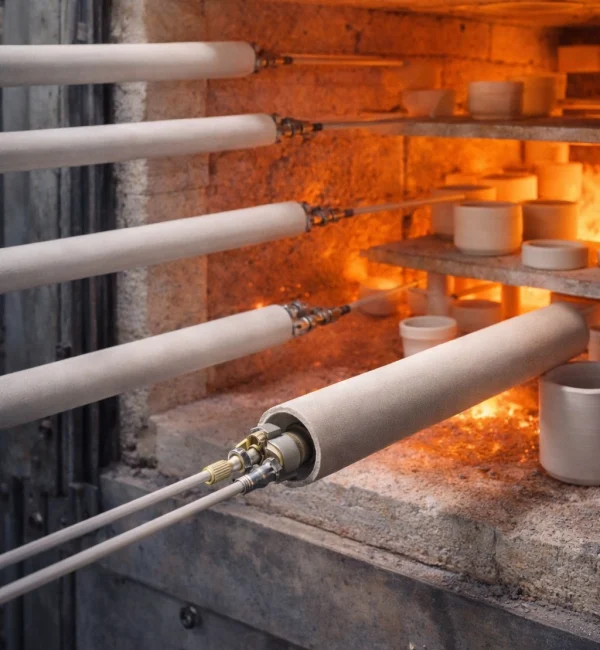 ceramic thermocouple protection tubes in kiln