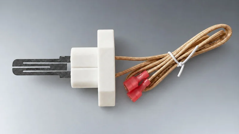 Ceramic igniter with braided leads and red female terminals