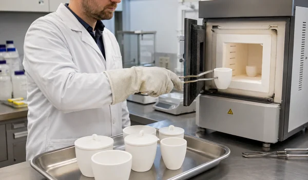 Alumina ceramic crucibles used for laboratory ashing and analytical testing
